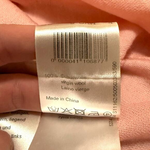 St. Emile Sweater 100% Virgin Wool Long Sleeve Tie Waist Baby Pink US Size 4 - Picture 5 of 12